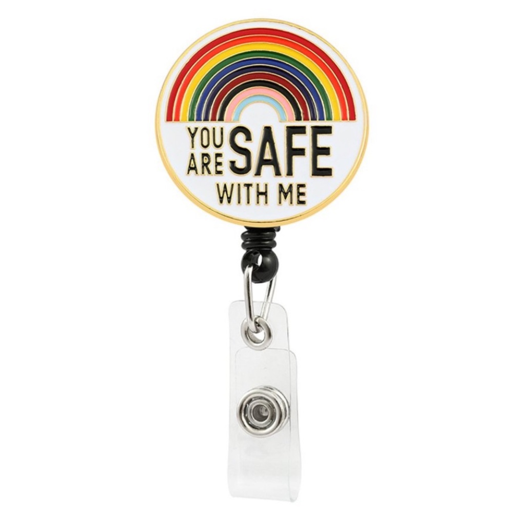 “You are safe with me” Retractable Reel Badge Holder